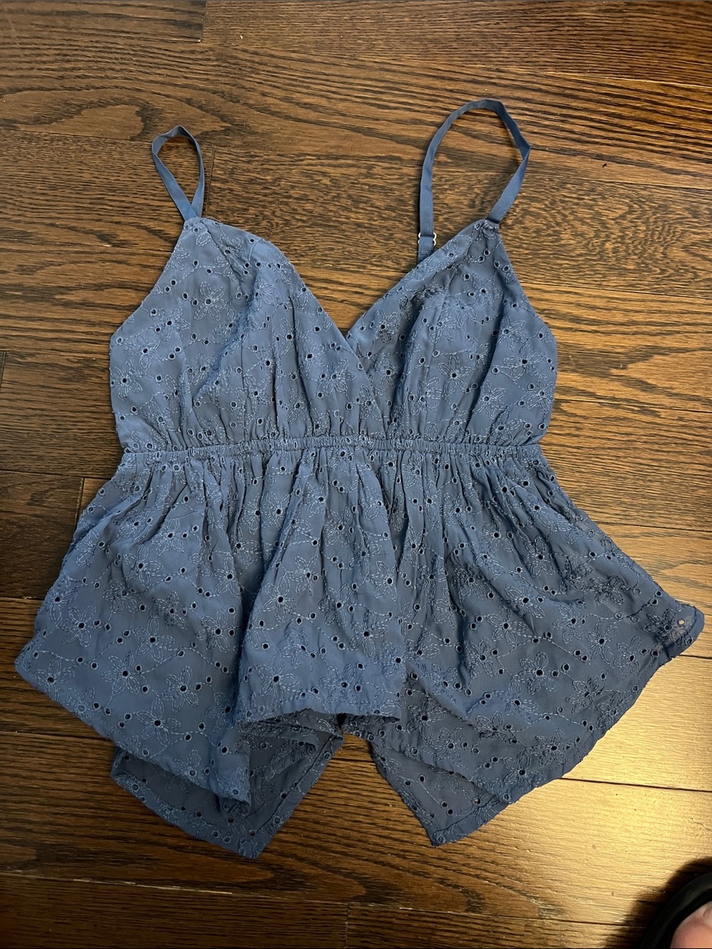Hollister Blue Eyelet Lace Cami Top
